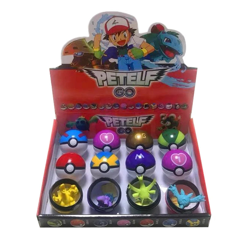 Lot de 12 Pokéballs avec figurines Pokémon