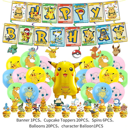 Décorations d’anniversaire Pokémon pour enfants