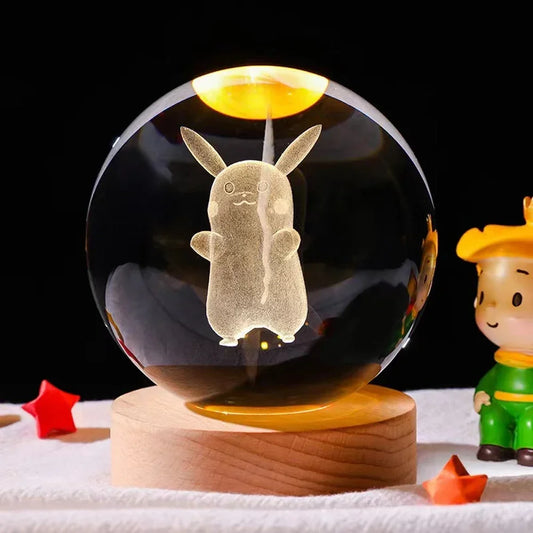 Pokéball Lumineuse en Cristal Pikachu