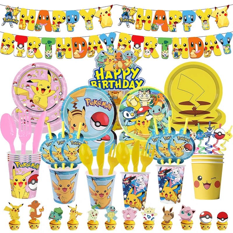 Décorations d’anniversaire Pokémon pour enfants