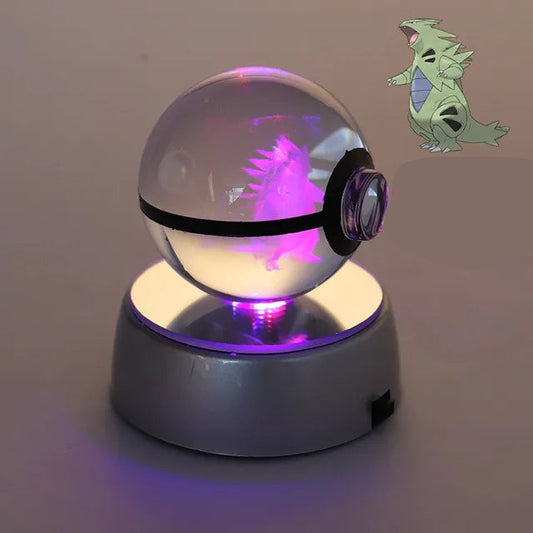 Pokéball Lumineuse en Cristal Pokémon Tyranocif