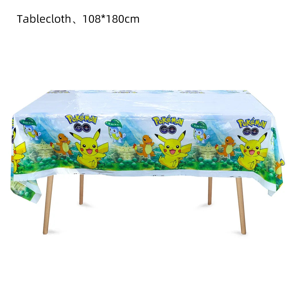 Ensemble de vaisselles jetable à thème de dessin animé Pokémon