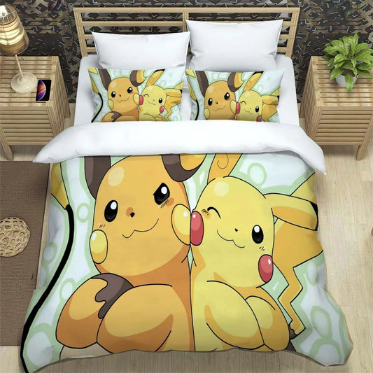 Housse de Couette Pokémon Raichu et Pikachu
