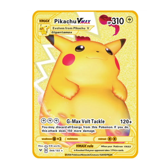 Carte Gold en Métal Pokémon Pikachu Vmax