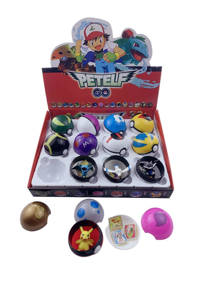 Lot de 12 Pokéballs avec figurines Pokémon