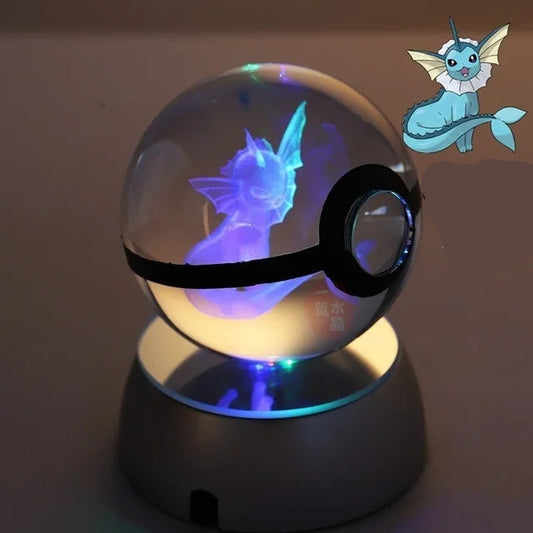 Pokéball Lumineuse en Cristal Pokémon Aqualli