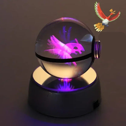 Pokéball Lumineuse en Cristal Pokémon Ho-Oh