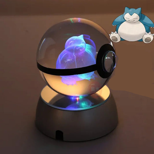 Pokéball Lumineuse en Cristal Pokémon Ronflex