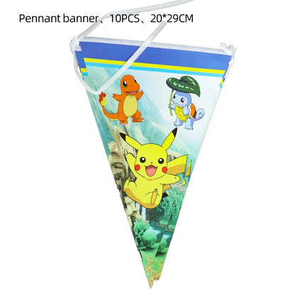 Ensemble de vaisselles jetable à thème de dessin animé Pokémon