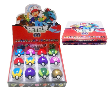 Lot de 12 Pokéballs avec figurines Pokémon