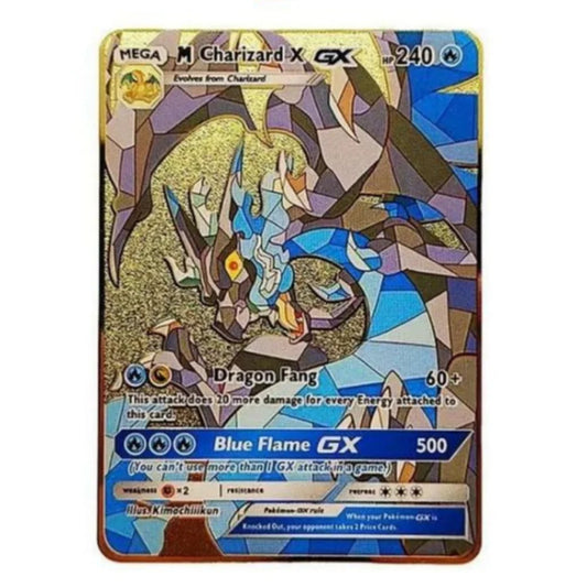 Carte Gold en Métal Pokémon Dracaufeu X