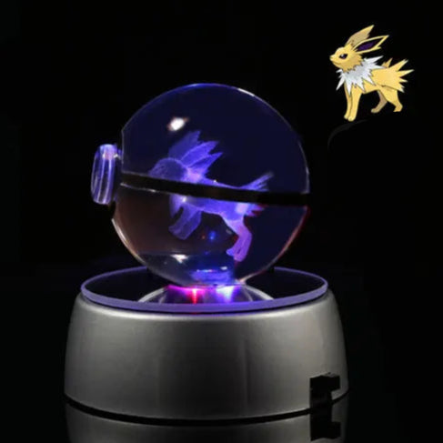 Pokéball Lumineuse en Cristal Pokémon Voltali