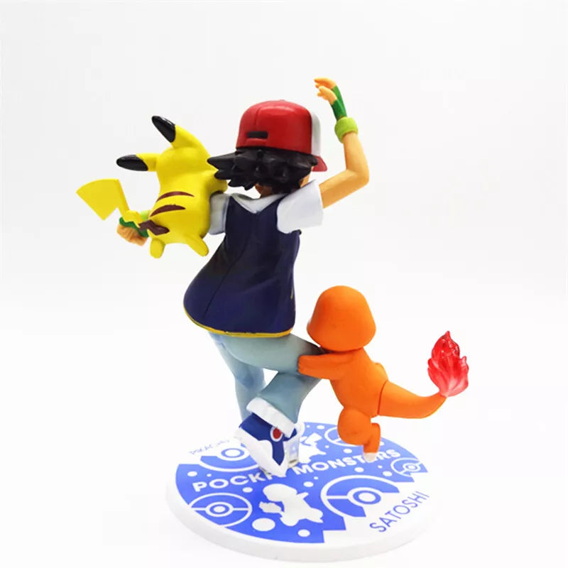 Figurine Pokémon Pikachu et Salameche avec Sacha